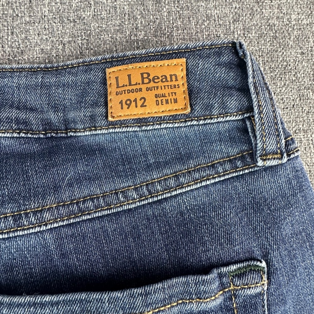 L.L.Bean Jeans Womens 10 Pet 1912 Skinny Blue Coolmax Tencel Stretch Excellent - Picture 6 of 12
